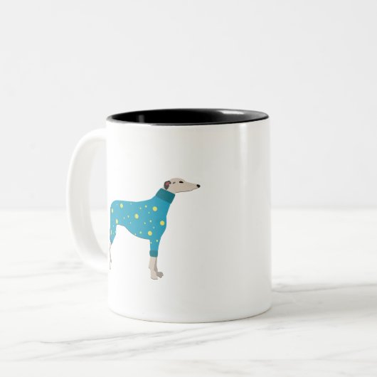 Windhund Zweifarbige Tasse (Vorderseite Links)