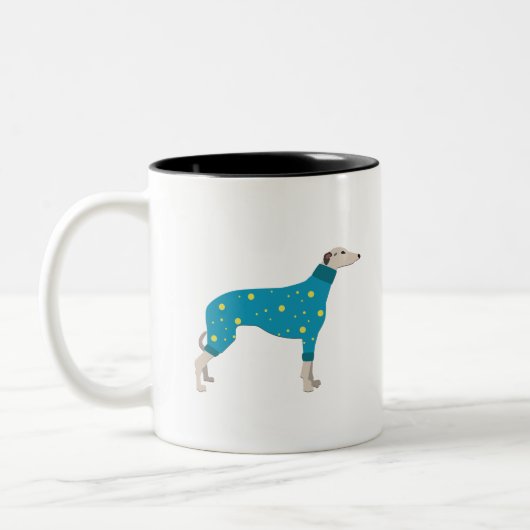 Windhund Zweifarbige Tasse (Links)