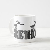 Windhunde im Grau Kaffeetasse (Vorderseite Links)
