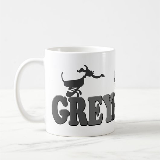 Windhunde im Grau Kaffeetasse (Links)