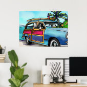 Windhunde in Woody am Strand Poster (Heimbüro)