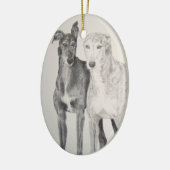 Windhunde Keramik Ornament (Links)
