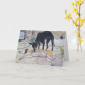 Windhunde landschaftliche Landschaftsrealkunst Karte (Gelbe Blume)