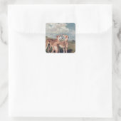 Windhunde Quadratischer Aufkleber (Tasche)