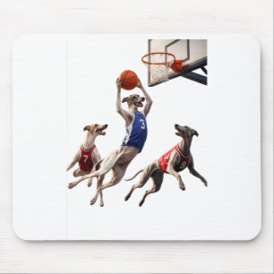 Windhunde spielen Basketball Mousepad