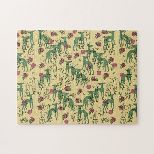 Windhunde und Rose Puzzle (Horizontal)