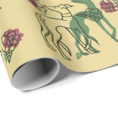 Windhunde und Rose Windhund Rose Muster Frühjahr Geschenkpapier (Rolleneckpunkt)