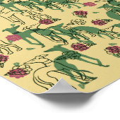 Windhunde und Rose Windhund Rose Muster Frühjahr Poster (Ecke)