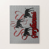 Windhunde und rote Herzen springen Puzzle (Vertikal)