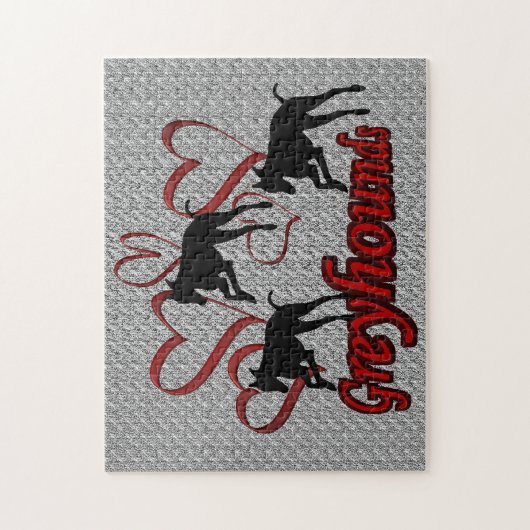 Windhunde und rote Herzen springen Puzzle (Vertikal)