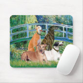 Windhunde (vier) - Brücke Mousepad (Mit Mouse)