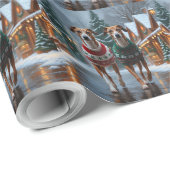 Windhunde Weihnachten Schnee Urlaub Geschenkpapier (Rolleneckpunkt)