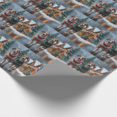 Windhunde Weihnachten Schnee Urlaub Geschenkpapier (Ecke)