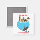 Windhunde wie Kartoffelchips Magnet (Vorderseite/Rückseite)