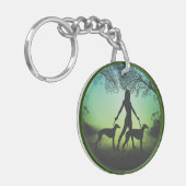 Windhunde zu Fuß Schlüsselanhänger (Vorderseite links)