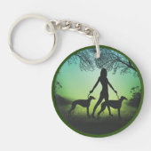 Windhunde zu Fuß Schlüsselanhänger (Vorderseite)