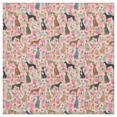 Windhundflorale Vintages Blumenrosa Stoff (Muster)