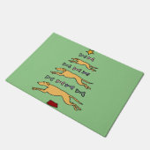 Windhundrennen-Hunde-und Knochen-Weihnachtsbaum Fußmatte (Schrägansicht)