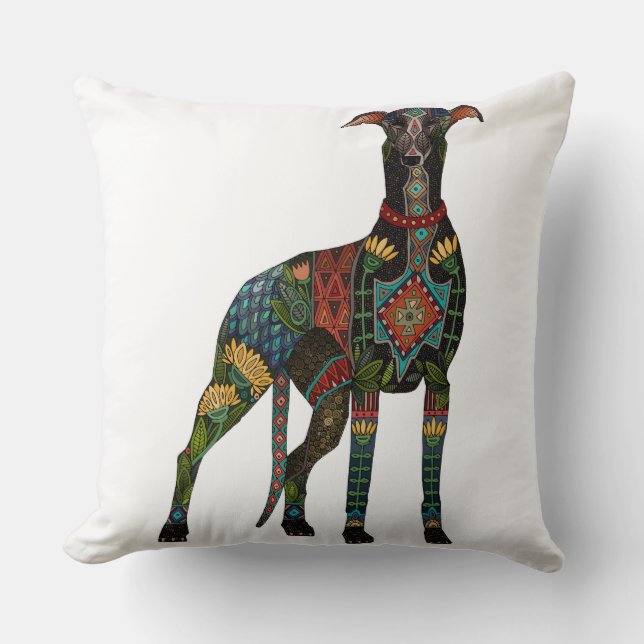 Windhundweiß Kissen (Vorderseite)