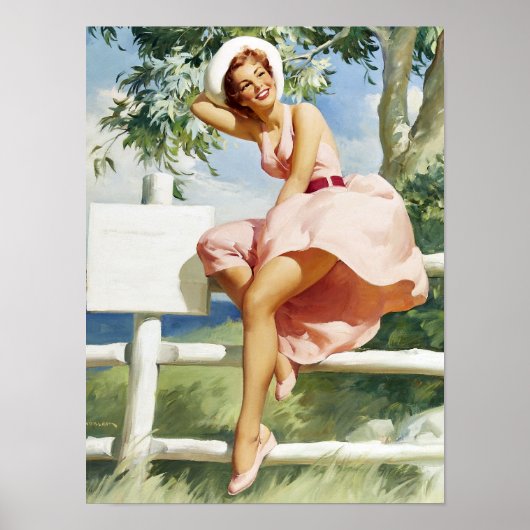 Windig auf Zaun Pin Up Poster (Vorne)