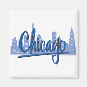 Windige Stadt-Skyline Chicagos Magnet