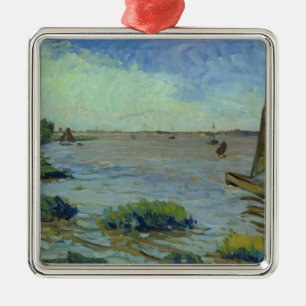Windiger Tag auf der Elbe, 1911 Silbernes Ornament