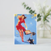 Windiger Tag Pin Up Postkarte (Stehend Vorderseite)