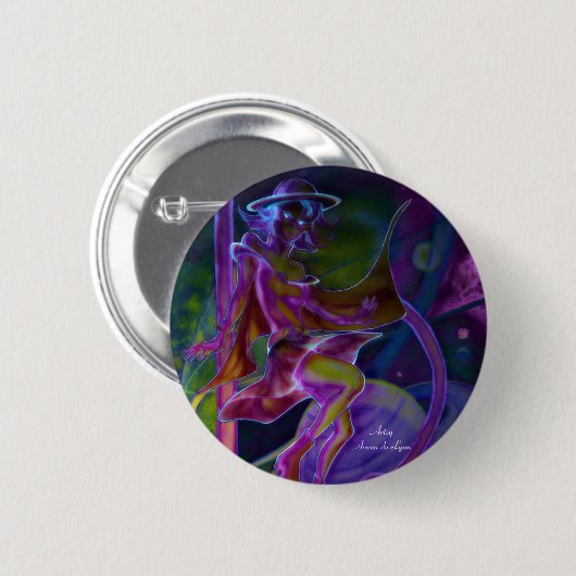 Windiges Saturn psychedelisch Button (Vorne & Hinten)