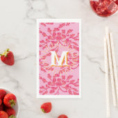 Winding Peony Woodcut Pink + Orange Personalized Serviette (Beispiel)