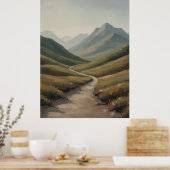 Winding River Valley a Peaceful Mountain Landscape Poster (Küche)