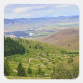 Winding Road Quadratischer Aufkleber (Vorderseite)