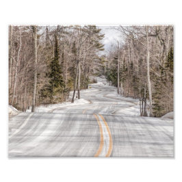 Winding Winter Road in Door Landkreis Foto drucken