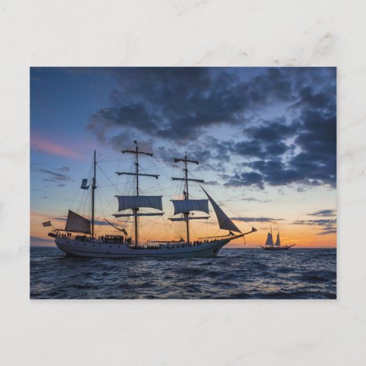 Windjammer an der Ostsee Postkarte (Vorderseite)