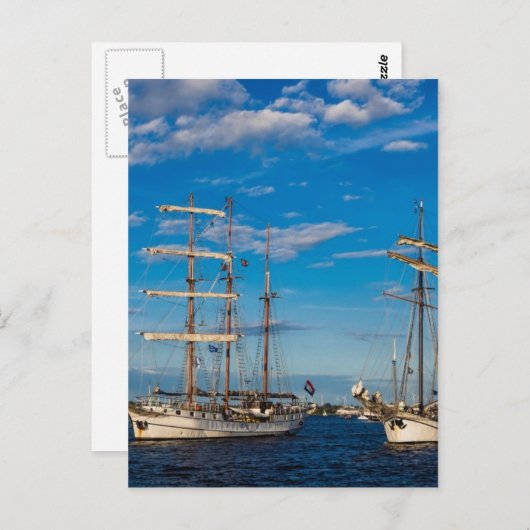 Windjammer auf dem Hanseschiff in Rostock Postkarte (Vorne/Hinten)