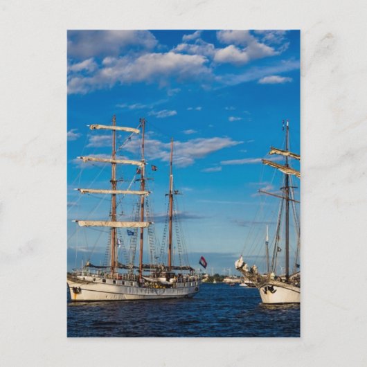 Windjammer auf dem Hanseschiff in Rostock Postkarte (Vorderseite)