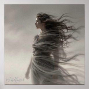 Windkissed - AI Fantasy Digitalkunst-Druck Poster