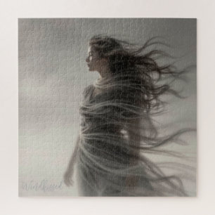 Windkissed - AI Fantasy Digitalkunst-Druck Puzzle