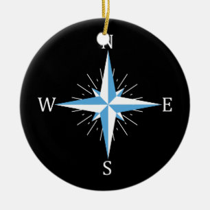 Windkompass Keramik Ornament