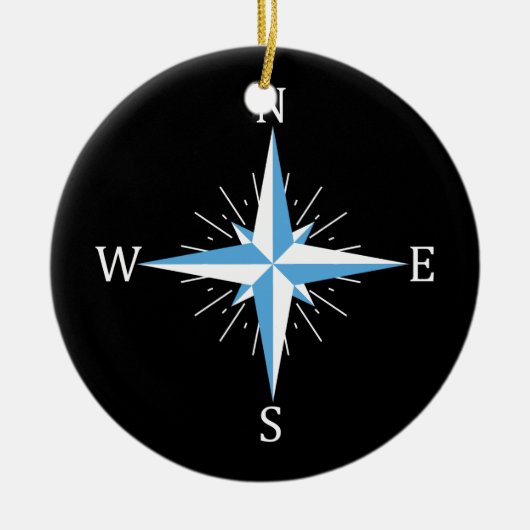 Windkompass Keramik Ornament (Vorne)