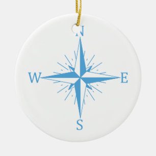 Windkompass Keramik Ornament