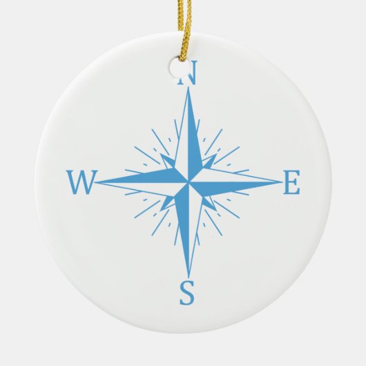 Windkompass Keramik Ornament (Vorne)
