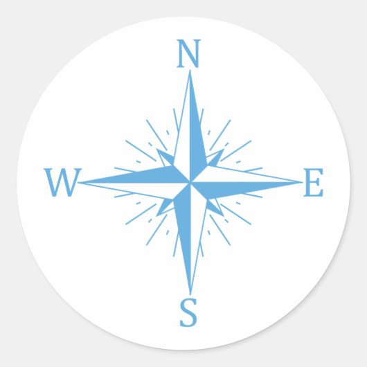 Windkompass Runder Aufkleber (Vorderseite)