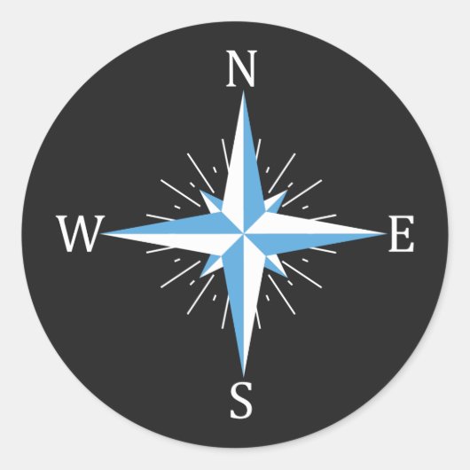 Windkompass Runder Aufkleber (Vorderseite)