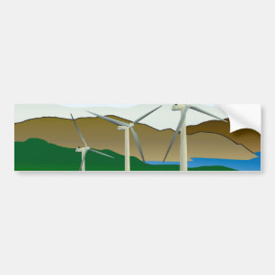 Windkraftanlage am See Autoaufkleber