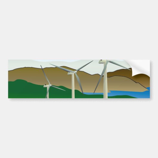 Windkraftanlage am See Autoaufkleber (Vorne)