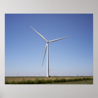 Windkraftanlage in einem ländlichen Oklahoma-Feld Poster