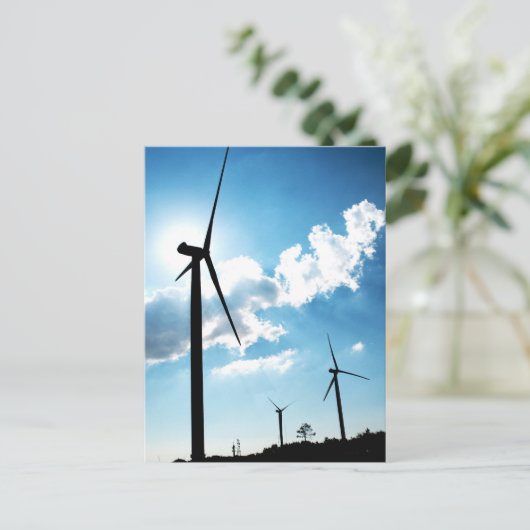 Windkraftanlage Postkarte (Stehend Vorderseite)