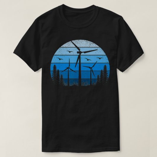 Windkraftanlage Retro Green Renewable Energy Windm T-Shirt (Design vorne)