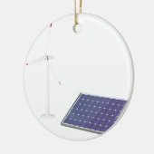 Windkraftanlage und Sonnenkollektor Keramikornament (Links)