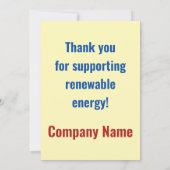 Windkraftanlagen Danke Karte (Rückseite)